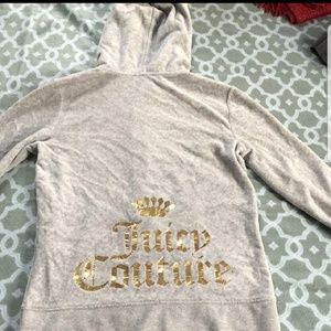Juicy Couture Gray Hoodie with Gold Logo